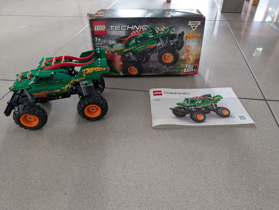 LEGO Technic 42149 Monster Jam Dragon pull back krokodyli pojazd teren