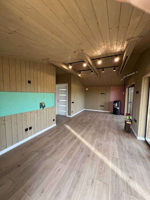 Каркасний будинок 52 м2 з терасою. Фундамент та меблі під ключ