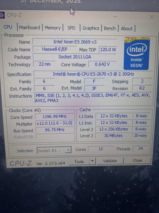 комплект x99-p4 e5 2670 v3 с кулером на процесор, без опретивки