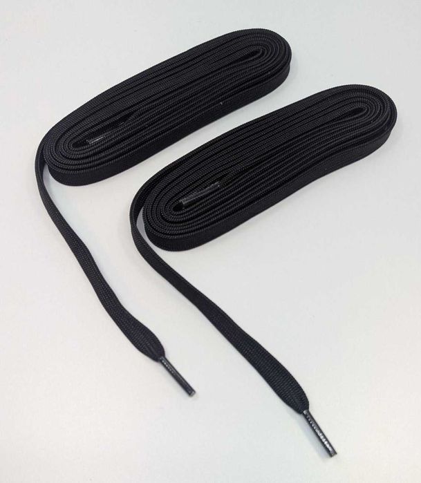 Sznurówki czarne 250 cm - do łyżew, rolek, wrotek - płaskie 10mm