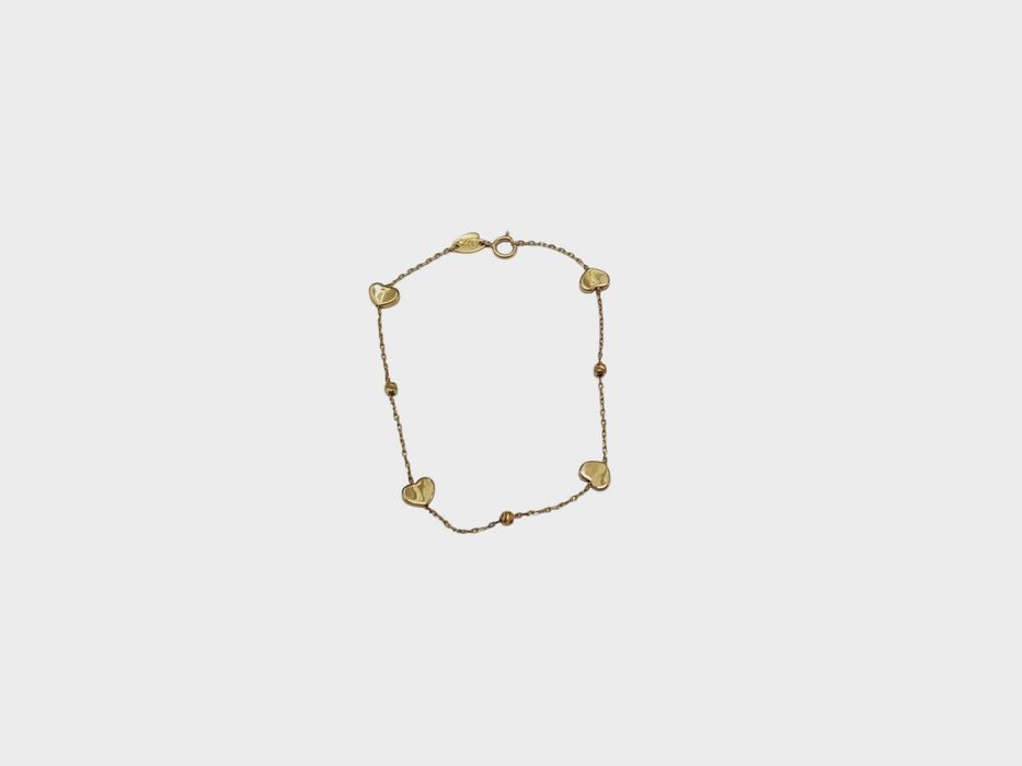 Piękna złota bransoletka serduszka p333 1,14g
