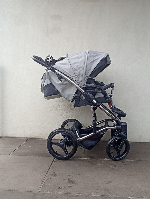 Wózek 3w1,4w1 Bebetto Tito premium Class szary fotelik cybex