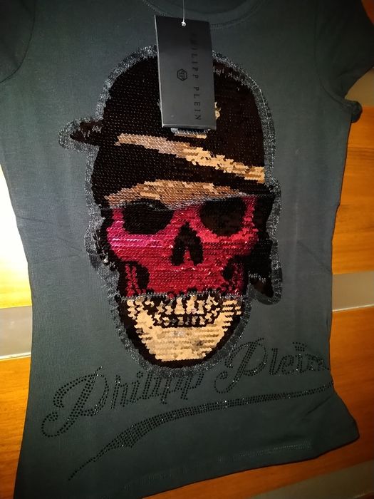 Koszulka damska Philipp Plein Zmieniające Logo nowa  95%cotton rozm S