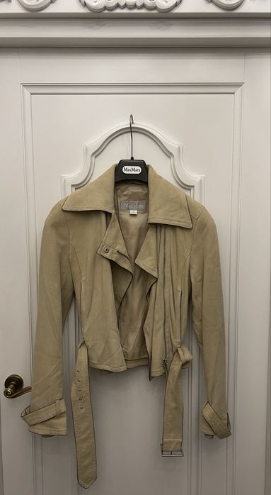 MAX MARA piękna kurtka skórzana, zamszowa