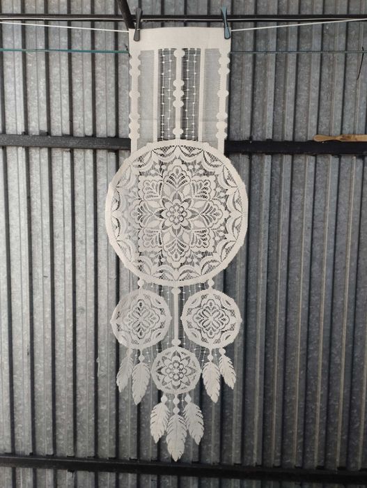 Panel, firanka łapacz snów koloru białego 4 szt.  45 x 130