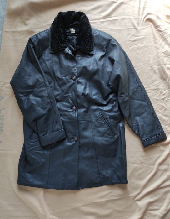 Kurtka skórzana damska zimowa czarna M