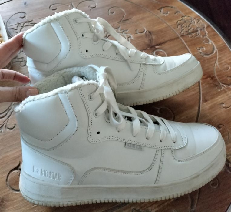 Trampki męskie ocieplane białe Big Star BB174205 - biały
