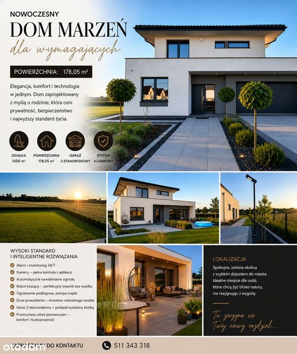 Dom klasy Premium | 5 pokoi | Smart Home | Pompa ciepła | Kębłowo