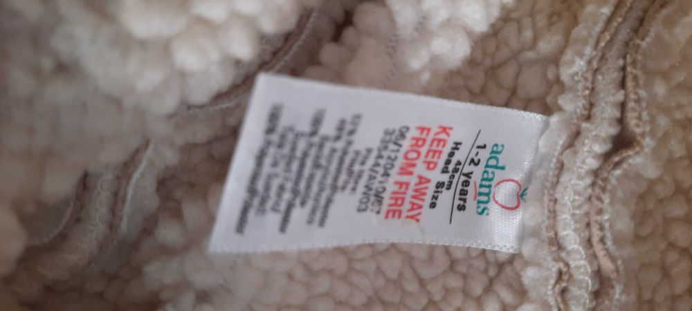 Czapka zimowa 48 cm z kożuchem 1-2 lata