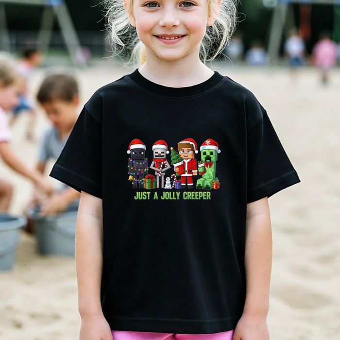 Koszulka dziecięca czarna creeper w minecraft prezent święta 116