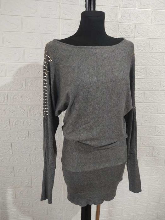 Sukienka nietoperz elastyczna szara rozmiar L cena 35 zł