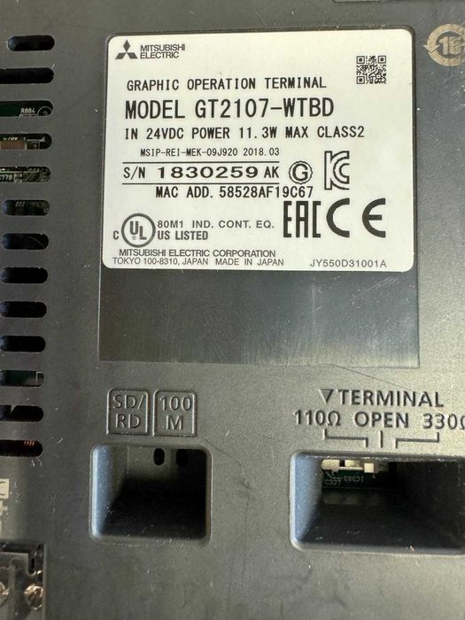 Panel HMI Mitsubishi GT2107-WTBD - Interfejs Operatora