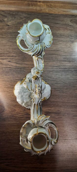 Большой двойной подсвечник с купидоном Hutschenreuther Karl Tutter