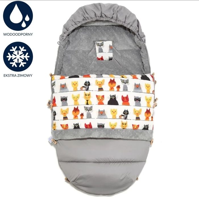 ŚPIWOREK DO WÓZKA zimowy Lela Blanc z regulacją rozmiaru