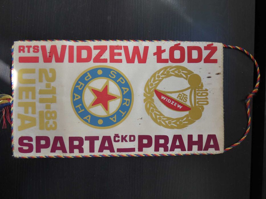 Oryginalny proporczyk Sparta Praga - Widzew SPRZEDAŻ