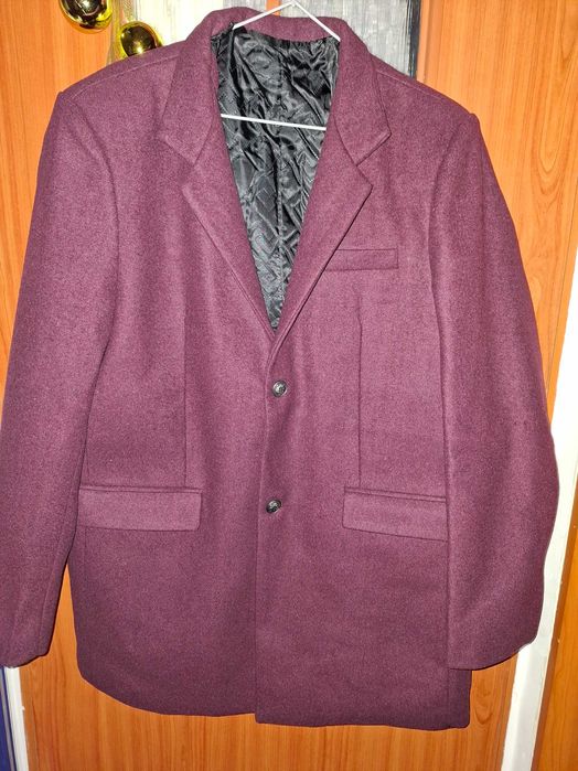 Płaszcz meski bordowy Nowy