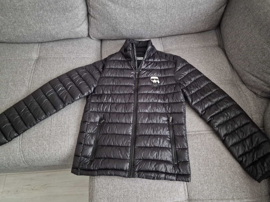 Kurtka przejściowa męska Karl Lagerfeld pikowana ocieplana bez kaptura