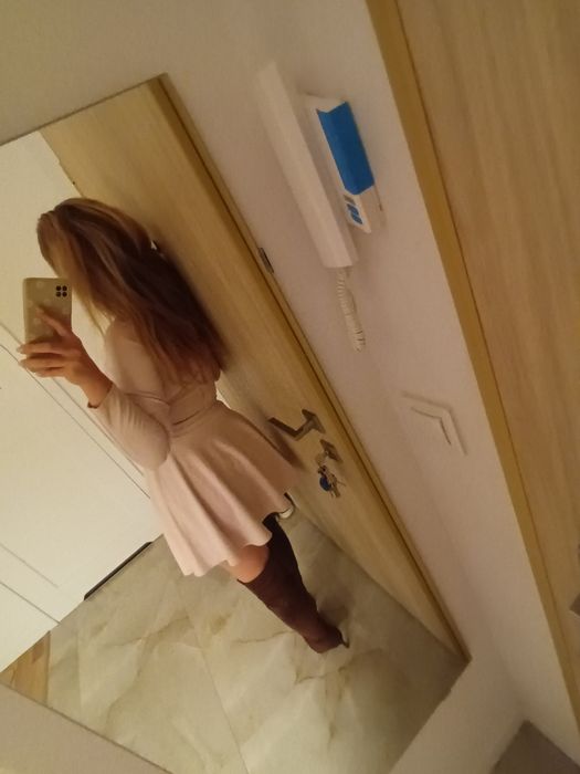 Welurowy komplet brudny róż