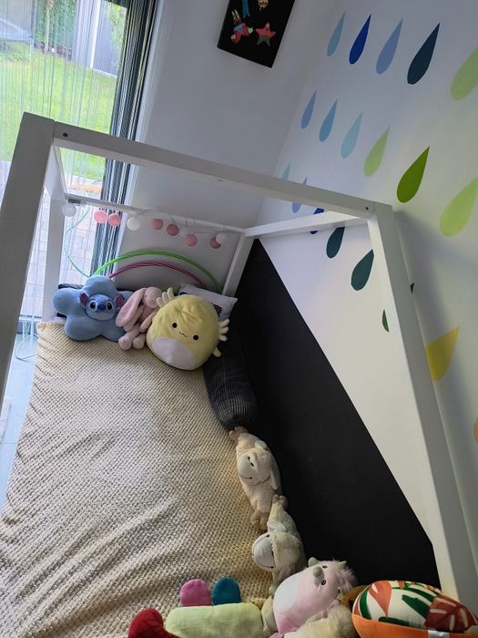 Łożko dziecięce domek białe 90x170