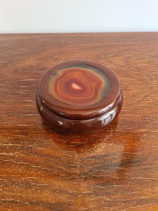 Caixa madeira com pedra Ágata