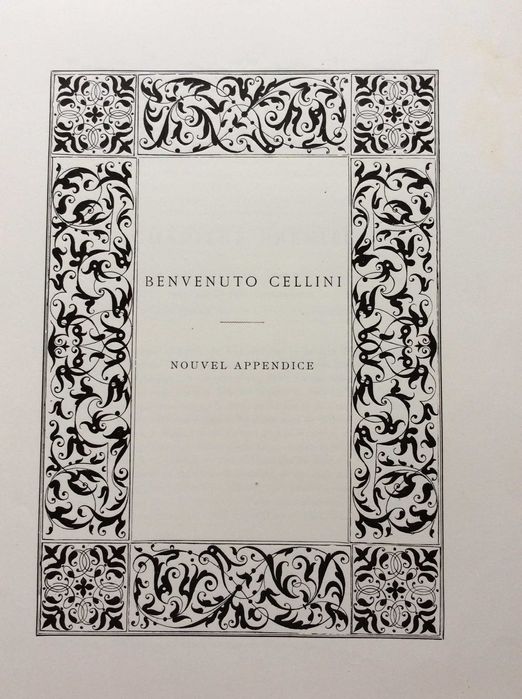 Benvenuto Cellini: Nouvel Appendice aux... 1884. Raro