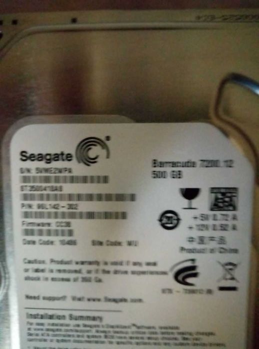 HDD  жёсткие диски. 500 и 250 Гб.