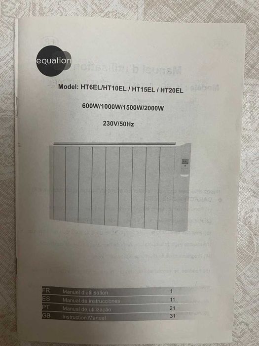 Aqueça o seu espaço com o Equation HT 15EL e economize energia
