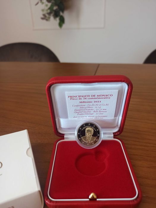 Moedas comemorativa 2€ Monaco 2023 e 2024 proof