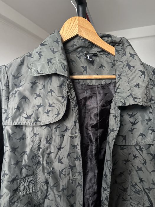 Легкий дощовик Izabel London хакі з принтом птахів, XL