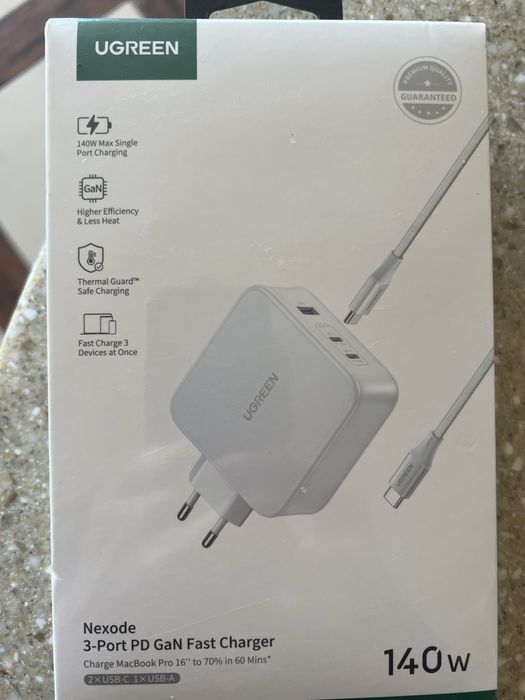 Мережевий зарядний пристрій Ugreen CD 289 GaN Fast Charger 140 Wt