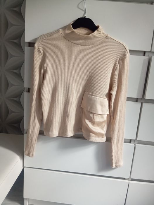 Bluzka golf Reserved beżowa rozmiar S/M