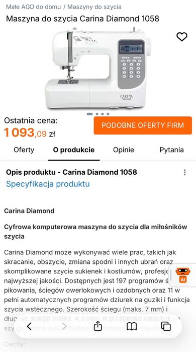 Piękna komputerowa maszyna do szycia