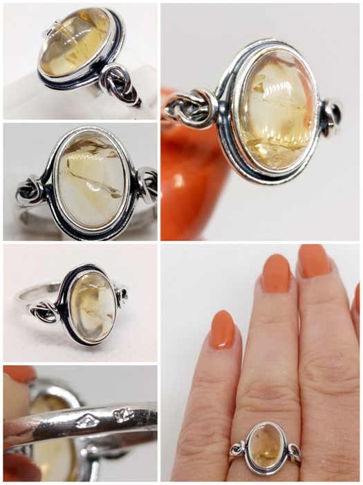 Pierścionek srebrny z cytrynem