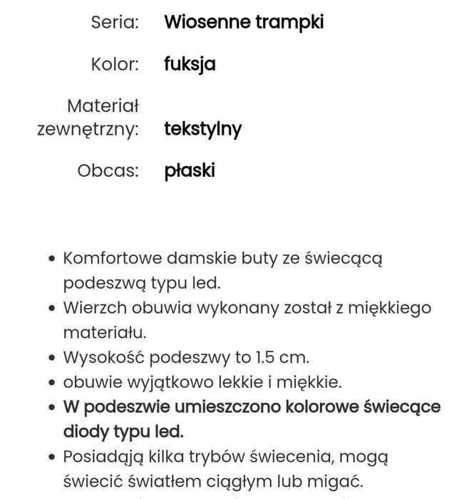 Nowe trampki led