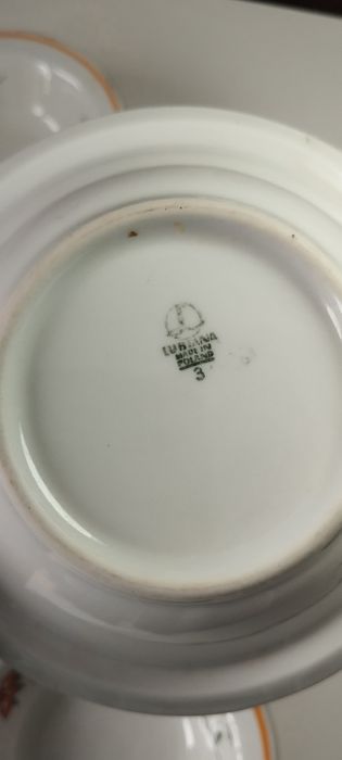 Cztery miseczki z żółtym obrzeżem, LUBIANA