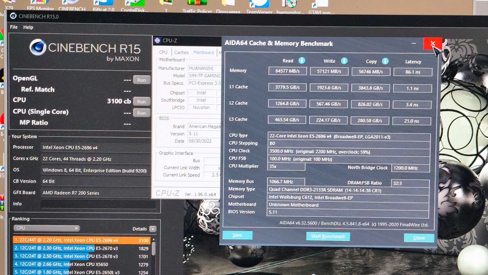 Комплект Huananzhi X99 TF + Xeon E5 2696v3/ v4 / 32gb / 64gb / 128gb
