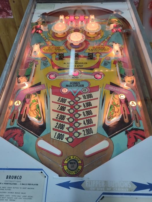 Pinball máquina de flipper o Bronco