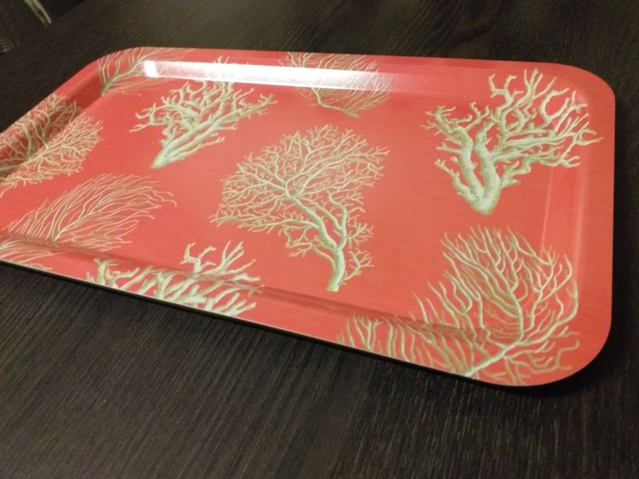NOVO Bandeja tabuleiro rosa corais ZARA HOME,34X20 em mão,veja zonas