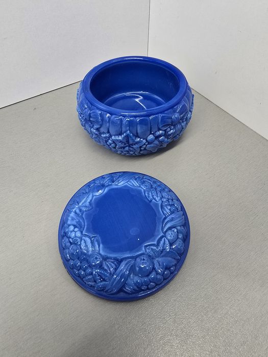 Art Deco Czeski Heinrich Hoffman Szkło Opaline puzderko