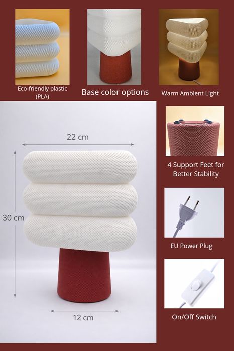 Candeeiro de mesa “Triangular Retro Lamp” | Impressão 3D em PLA