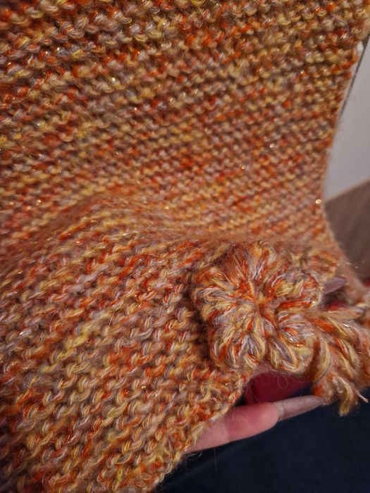 szalik i opaska ręcznie robione na drutach