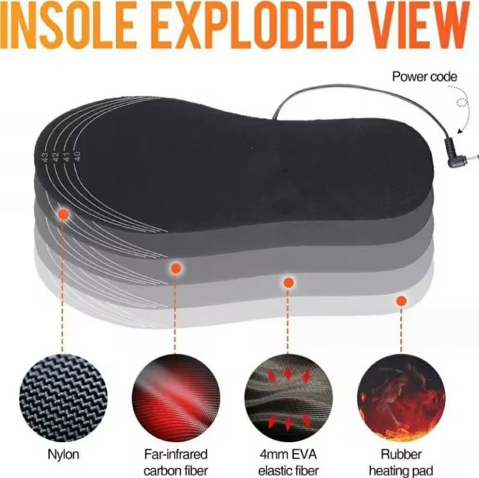 Стельки с электро-подогревом. Нагреваются до 50 °С. Быстро разогревают