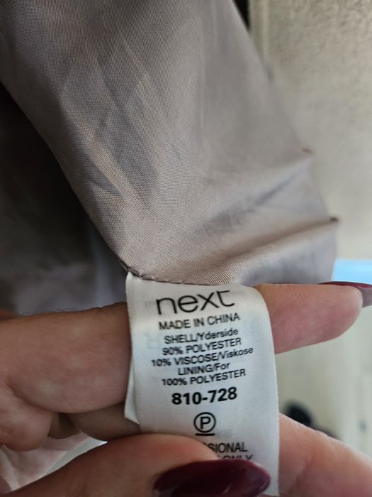 Beżowy płaszcz z paskiem NEXT rozmiar L