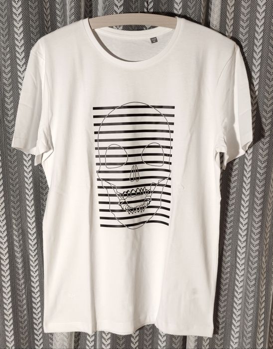 T-shirts brancas com Caveiras Unisexo