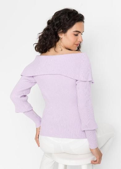 B.P.C sweter odkryte ramiona jasny fiolet 40/42.