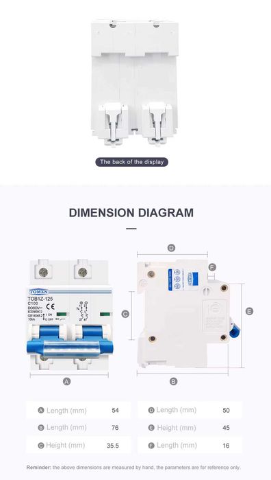 Disjuntor de corrente contínua, 100 Amperes