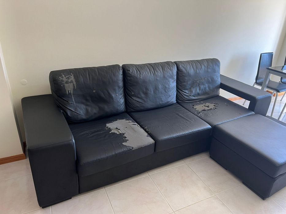 Sofá 3 lugares com chaise longue