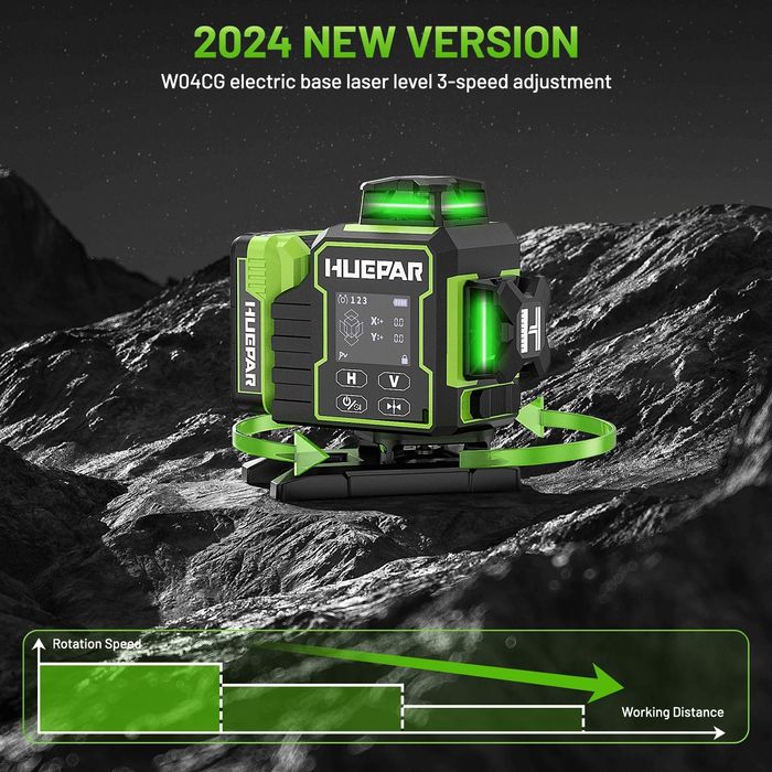 Huepar W04CG 4D 16 ліній,Професійний лазерний рівень,нівелір