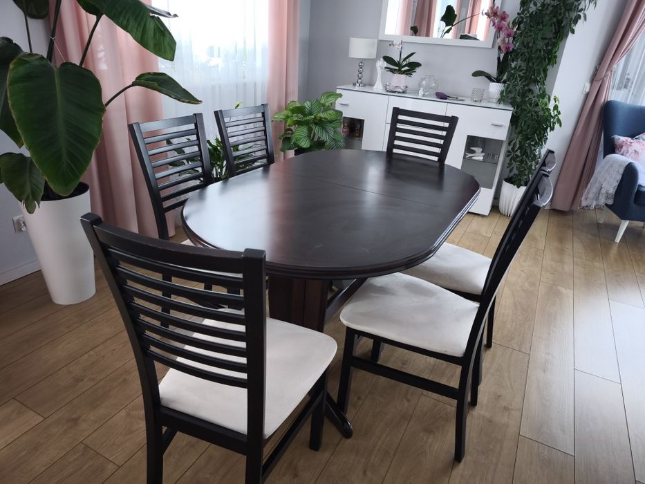 Stół wenge i 6 krzeseł