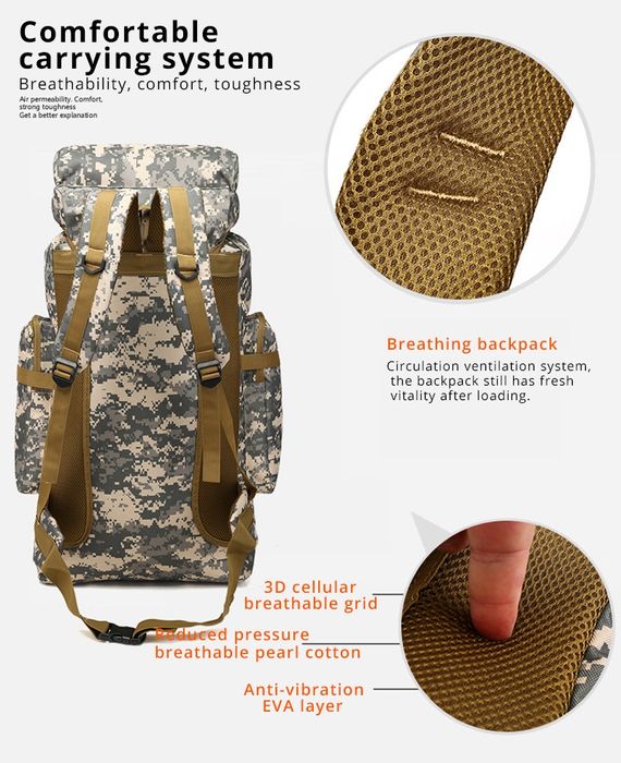 Рюкзак  великий 85 л камуфляж піксель